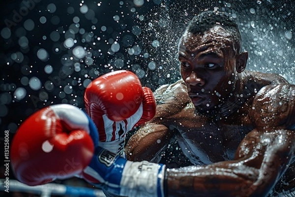 Obraz Action-packed boxing match