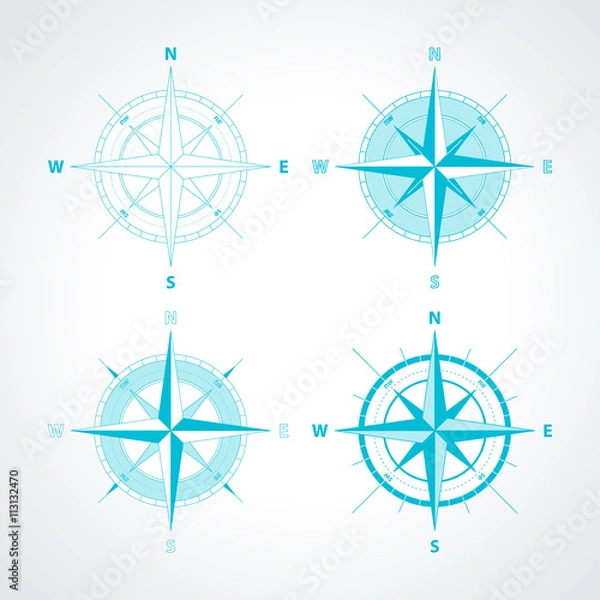 Obraz Set of Simple wind roses