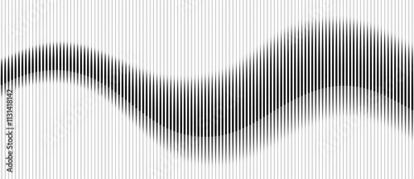 Obraz Abstract art geometric background with vertical lines. Optical illusion with waves and transition.