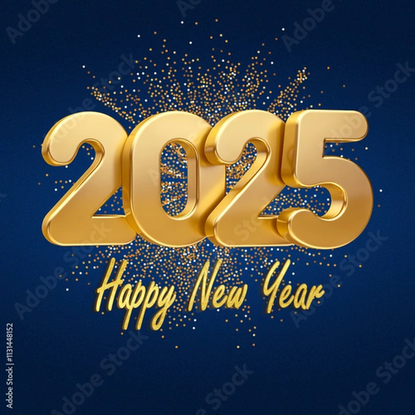 Fototapeta Radiant Beginnings: Happy New Year 2025 Celebration