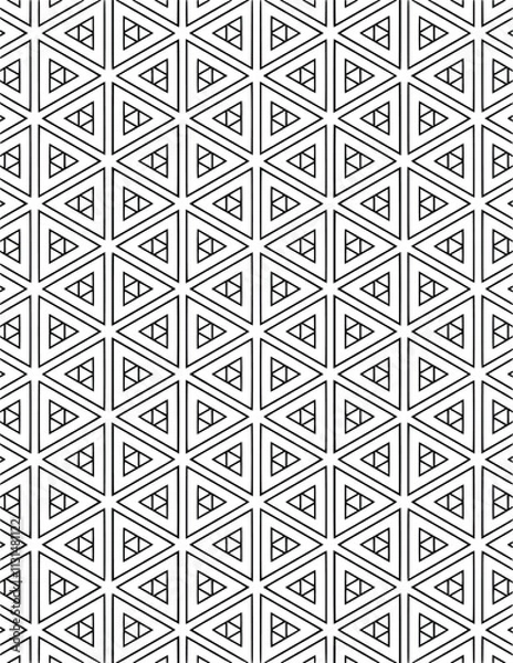 Fototapeta Geometric Coloring Pattern Black Lineart