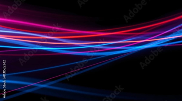 Fototapeta Future technology line background and light effect, cyberpunk style background material with a sense of technology, colorful lines wallpaper