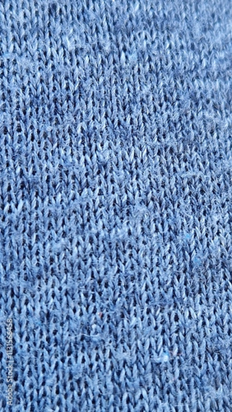 Obraz Close-up of blue knitted fabric texture