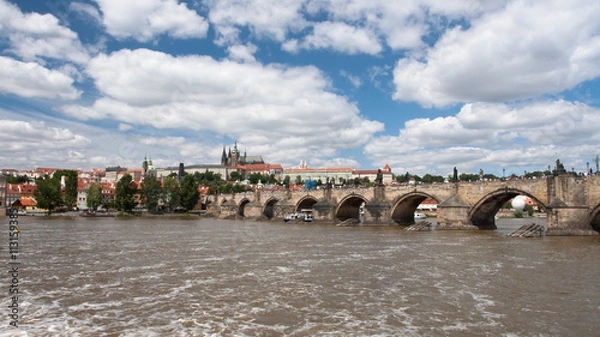Fototapeta Charles Bridge in Prague on a beautiful day