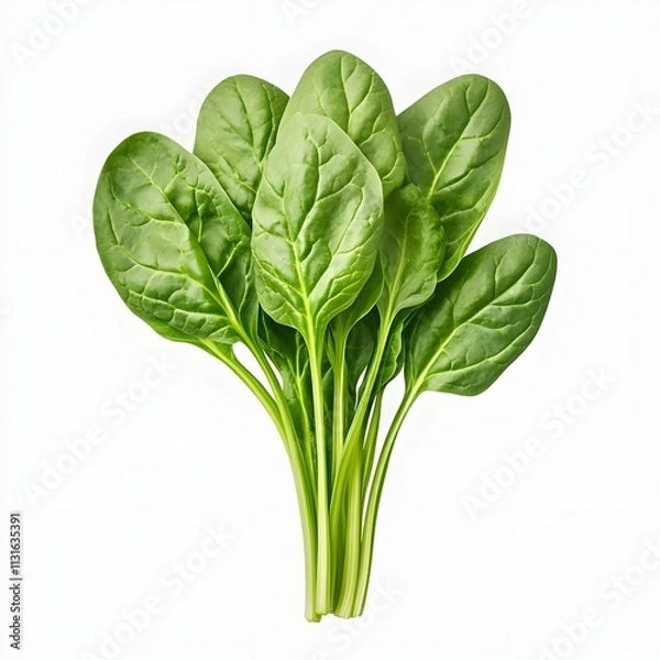 Obraz Spinach front view full length with white background