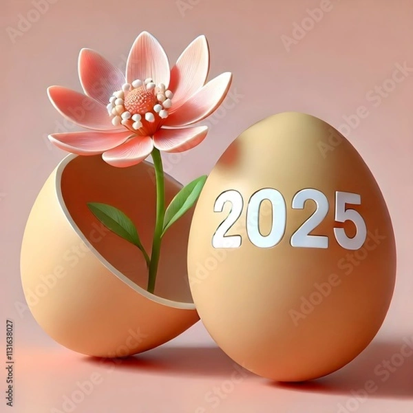 Obraz easter egg with flowers