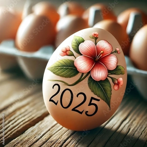 Obraz easter eggs on table