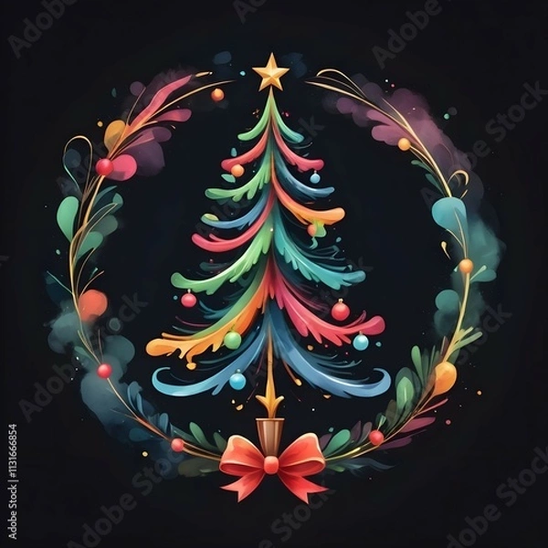 Obraz abstract christmas tree