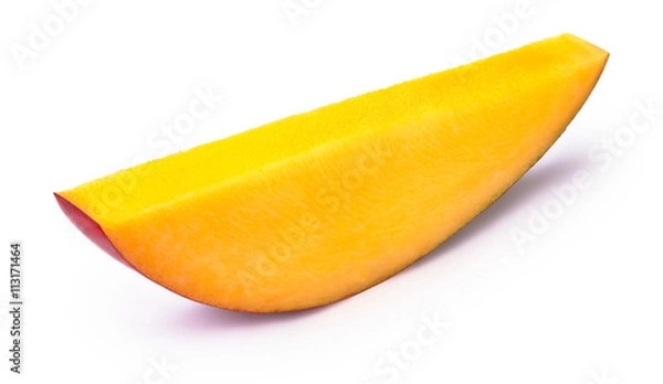 Obraz Mango slice isolated on white background, with clipping path