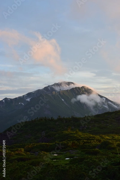 Obraz 北アルプスの秘境雲ノ平の夕暮れ