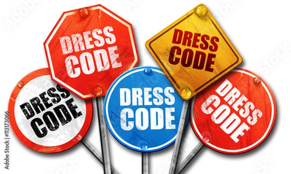 Obraz dress code, 3D rendering, street signs