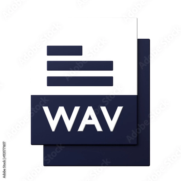 Fototapeta WAV File icon isolated on the white background