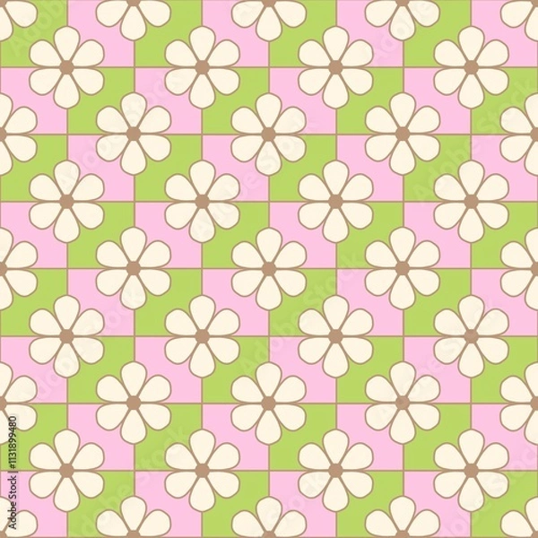 Fototapeta seamless pattern with pastel’s flowers