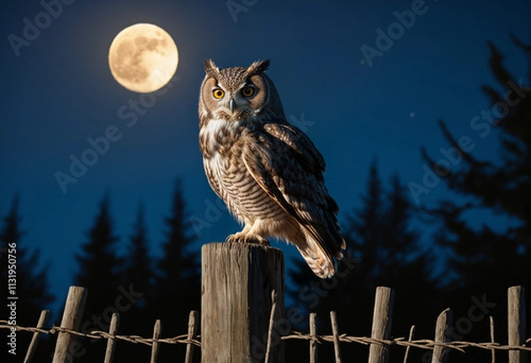 Obraz owl in the night