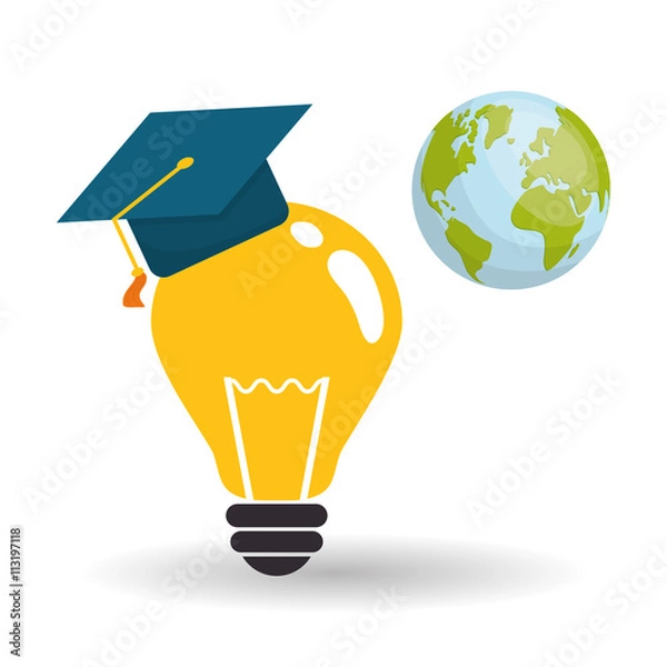 Fototapeta Education design. University icon. Colorfull and isolated illustration