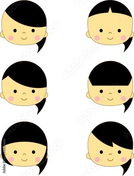 Fototapeta 女性　いろいろな前髪　セット