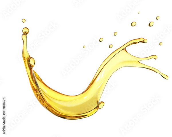 Fototapeta High-Quality PNG Olive or engine oil splash Isolated on White Background – High Resolution