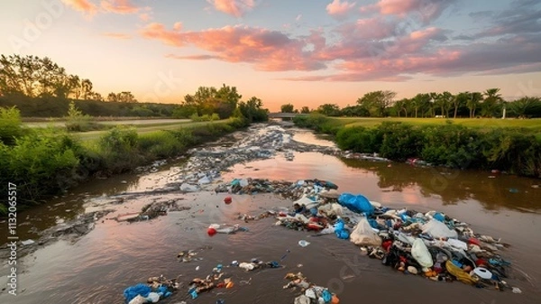 Obraz Consequences of irregular discharge of waste into water