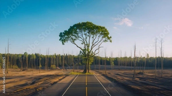 Obraz Deforestation to build new roads