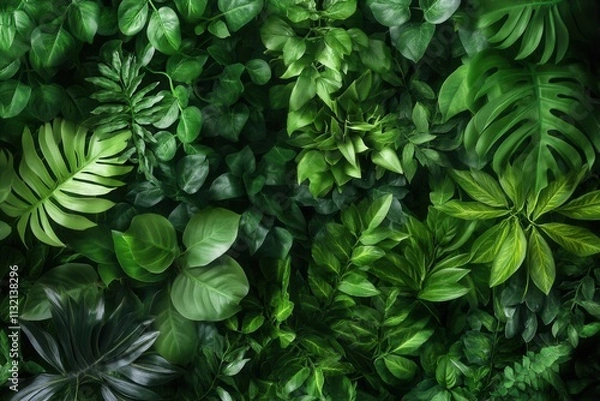Fototapeta Lush green foliage creating a vibrant natural backdrop.
