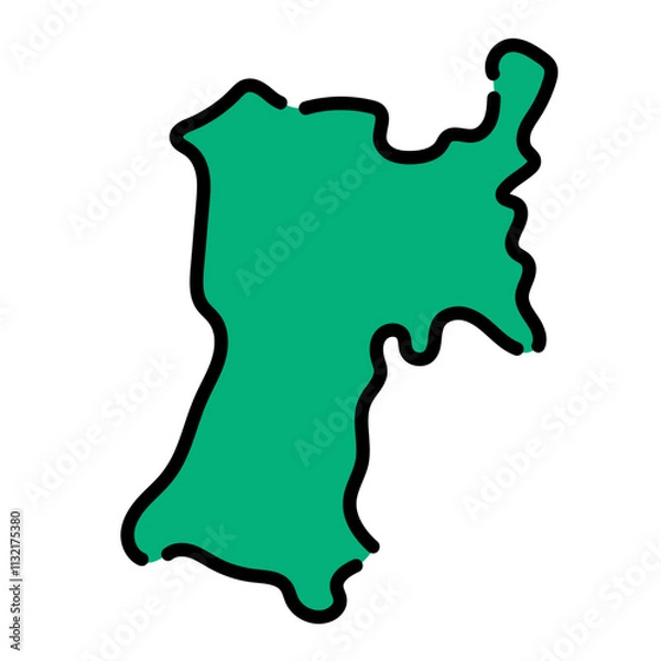 Fototapeta 手書きの日本_宮城県_01