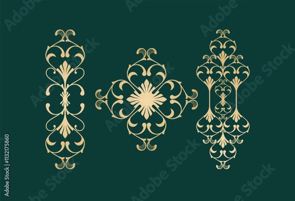 Obraz Vegetative ornament frame for book design and Heraldry.