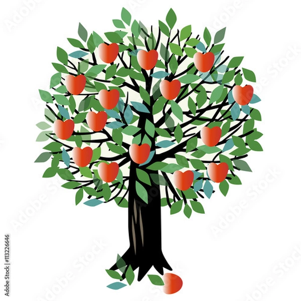 Obraz Illustration Apple tree