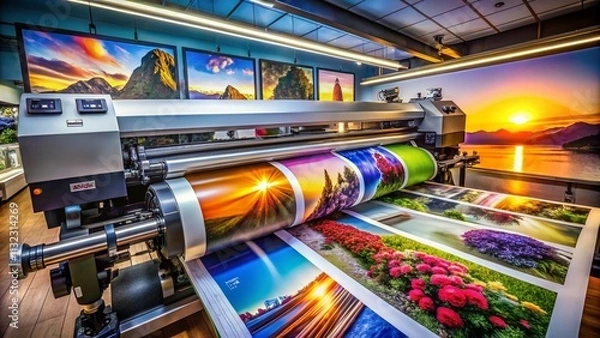 Obraz Large Format Printer, High Resolution, Advanced Printing Technology, Professional Photography, Detailed Image