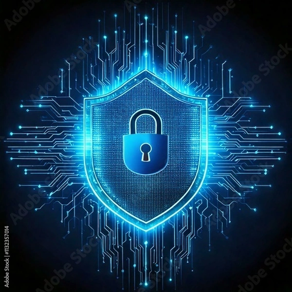 Fototapeta 4K Cybersecurity Background: High-Definition Wallpaper for Your Device, Generatif AI