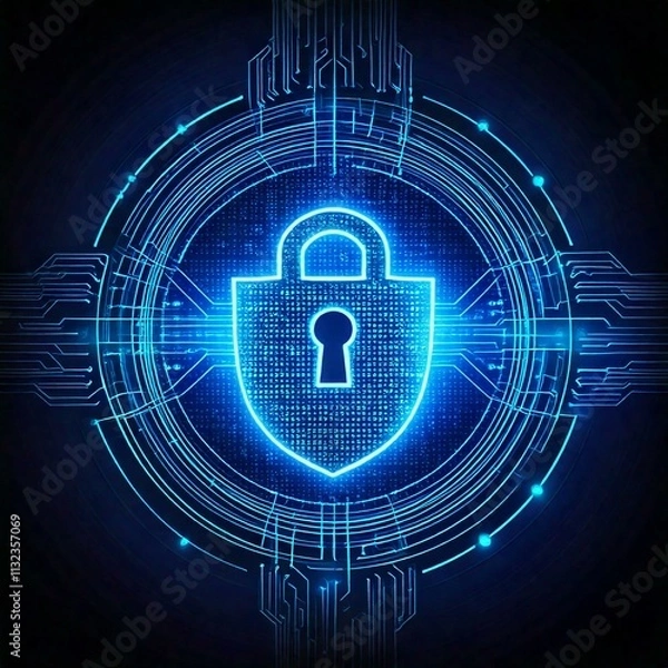 Fototapeta 4K Cybersecurity Background: High-Definition Wallpaper for Your Device, Generatif AI