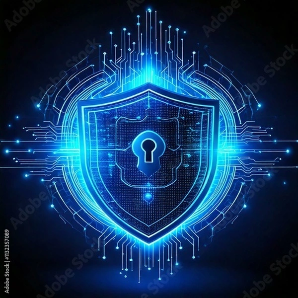 Fototapeta 4K Cybersecurity Background: High-Definition Wallpaper for Your Device, Generatif AI