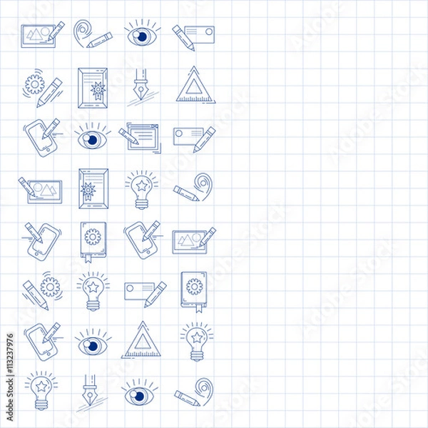 Obraz Vector icons set Creative process