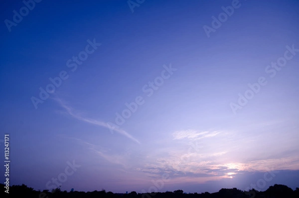 Obraz purple sky and clouds in evening time