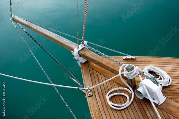 Obraz Ropes and deck on blue