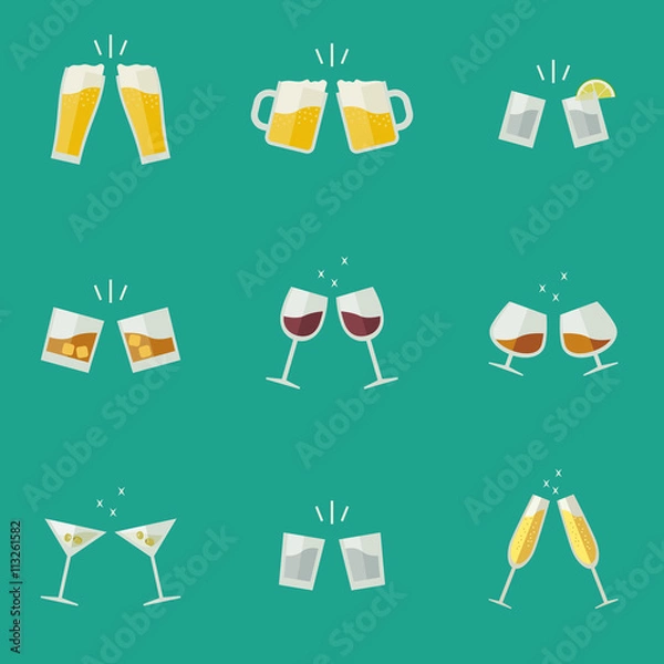 Obraz Clink glasses icons.