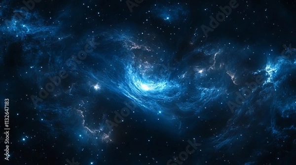 Obraz 360-degree equirectangular space nebula panorama with hdri spherical projection, featuring a stunning cosmic background of stars and nebulae for environment mapping and immersive visualizations