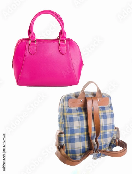 Obraz pink handbag isolated on white