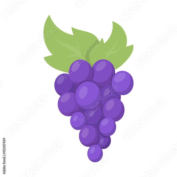 Obraz Grapes icon cartoon. Singe fruit icon from the food set.