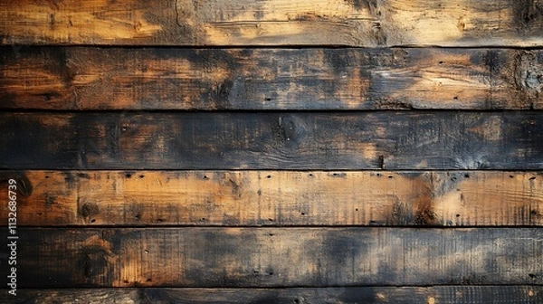 Fototapeta Dark brown wooden wall background with the texture