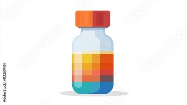 Obraz Transparent Vector Bottle of Acid Icon Isolated on White Background