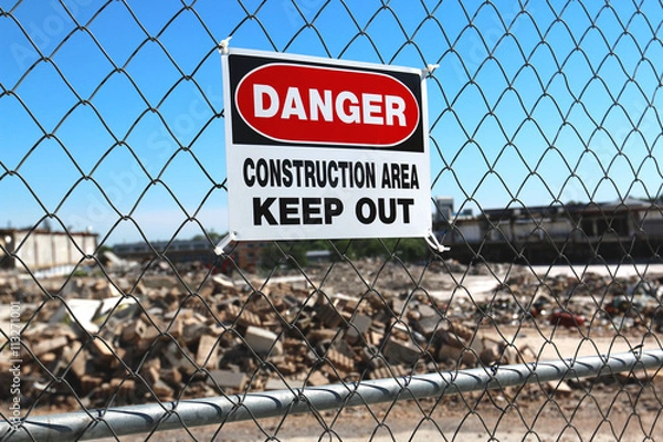 Obraz danger construction area keep out
