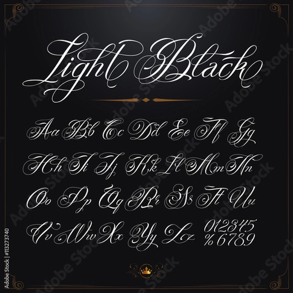 Fototapeta Light Black Typeface
