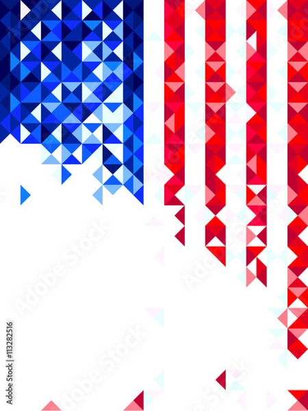 Obraz US flag polygon background