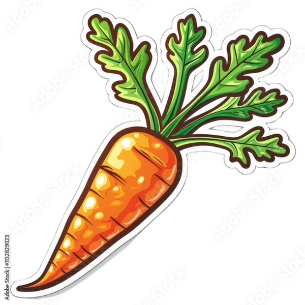 Fototapeta A carrot is shown in a cartoon style drawing. Generative AI