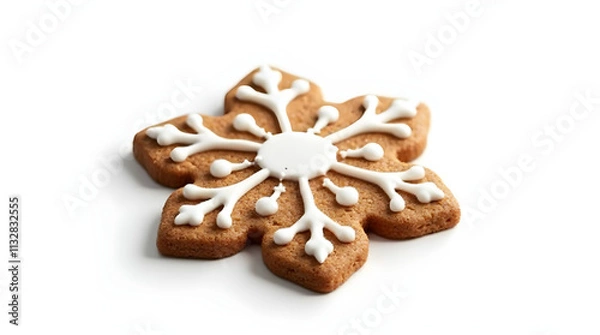 Fototapeta Gingerbread Cookie Shaped Like a Snowflake
