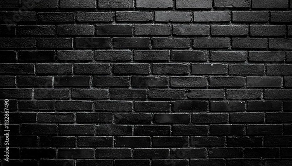 Obraz black brick walls background and texture the texture of the brick is black background of empty brick basement wall black wall