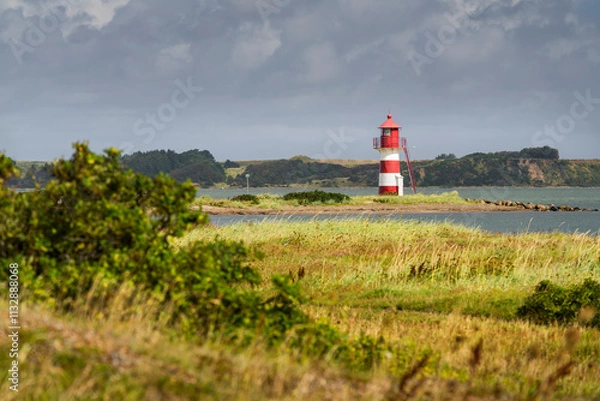 Obraz Grisetå Odde Leuchtturm, Oddesund, Struer, Ringkjobing, Dänemark.