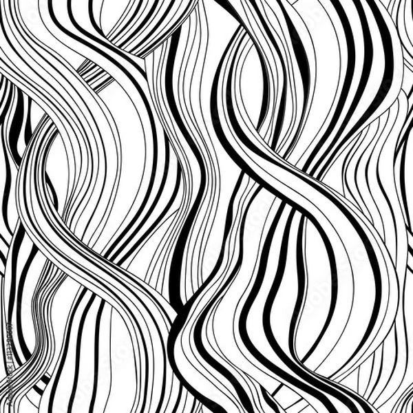 Obraz Seamless abstract pattern waves hair background
