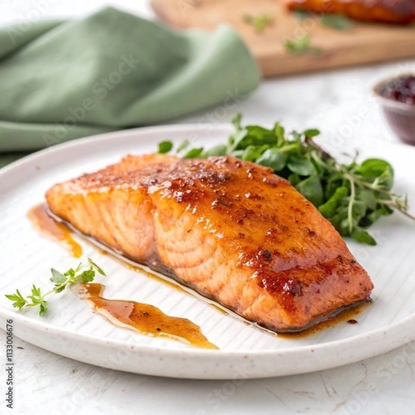Obraz grilled salmon with vegetables