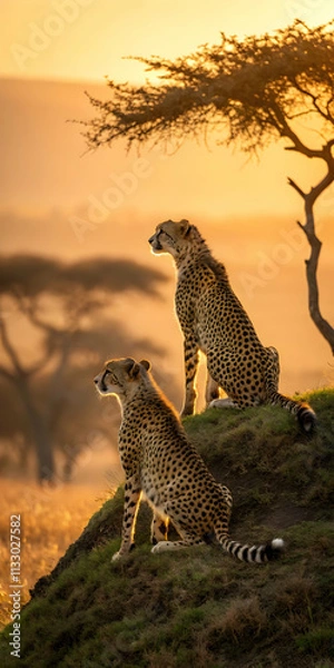 Fototapeta cheetah in the savannah